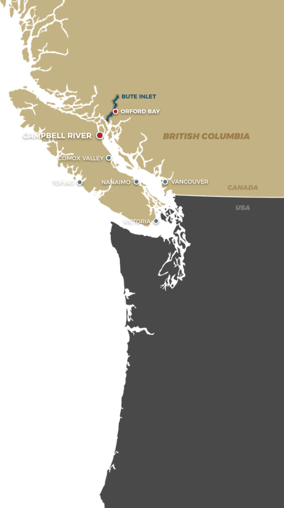 A map of the area (mobile version) | Homalco Wildlife & Cultural Tours